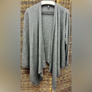 Eileen‎ Fisher - Charcoal Slanted Open Front Cardigan- Size: Large